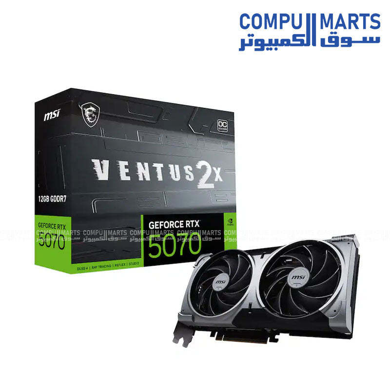 MSI GeForce RTX 5070 VENTUS 2X OC 12GB GDDR7 Graphics Card Black