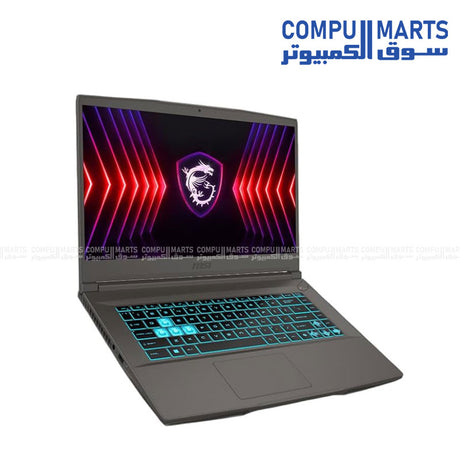 MSI Thin 15 B13VE Gaming Laptop Cosmos Grey – Front View (Egypt)