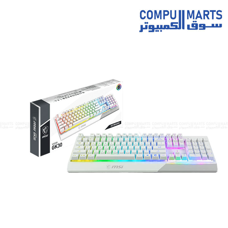 MSI Vigor GK30 RGB Gaming Keyboard with Mechanical-Like Switches and Water Resistance – Ideal for Gaming Setups in Egypt