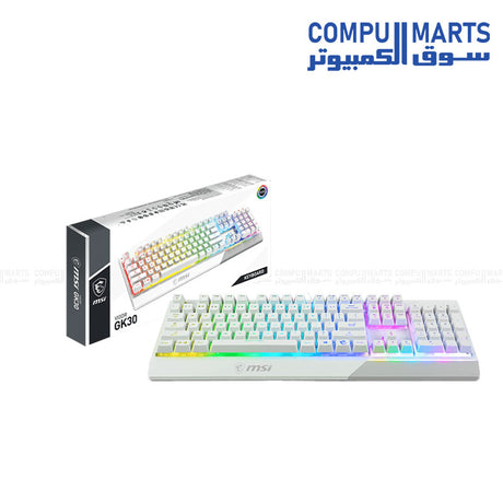MSI Vigor GK30 RGB Gaming Keyboard with Mechanical-Like Switches and Water Resistance – Ideal for Gaming Setups in Egypt