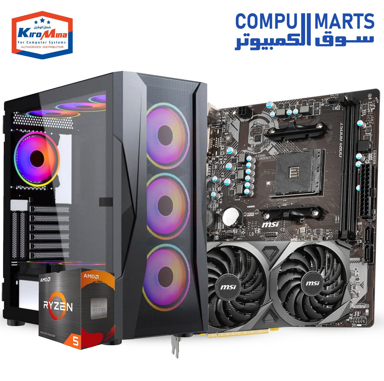 Flex 2 – Ryzen 5 5600X, MSI B450M PRO MAX, 16GB RAM, 512GB NVMe SSD, 600W Power Supply – Mid-Range Gaming PC Egypt