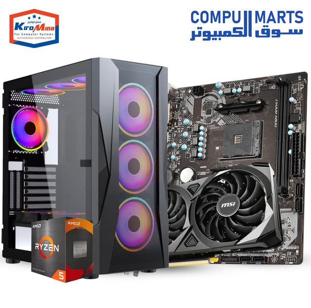 Flex 2 – Ryzen 5 5600X, MSI B450M PRO MAX, 16GB RAM, 512GB NVMe SSD, 600W Power Supply – Mid-Range Gaming PC Egypt