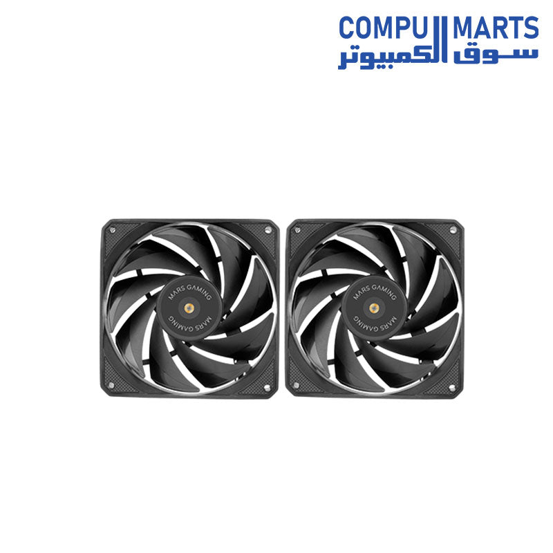 Mars Gaming MF-PWMX2 Zwart, Kit 2 Ventilatoren 120mm, Ultrastille FDB 12dB, Antivibratiesysteem, PWM-systeem Mars Gaming MF-PWMX2 Zwart, Kit 2 Ventilatoren 120mm, Ultrastille FDB 12dB, Antivibratiesysteem, PWM-systeem