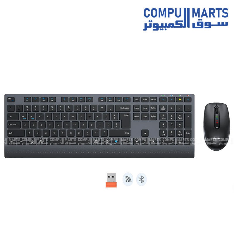 Meetion C2000 keyboard and mouse combo with 12 multimedia shortcuts and rechargeable operation