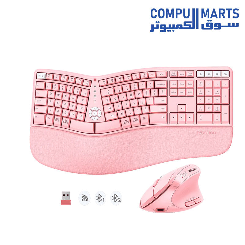 Wireless keyboard and mouse Egypt setup with rechargeable silent operation and shared USB receiver connection for stable performance across devices