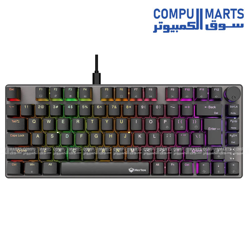 Meetion MK006 PRO – Mechanical Keyboard – Meetion – RGB backlit – 75% layout – hot swappable – red switch – Arabic wired