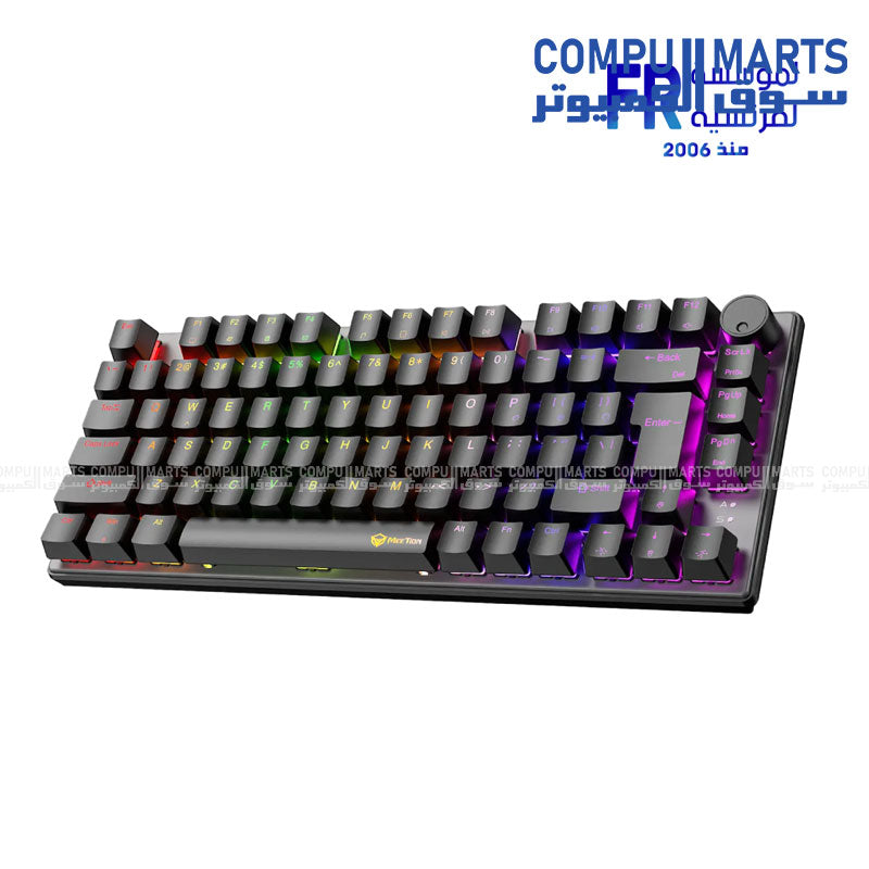 Meetion MK006 PRO – Mechanical Keyboard – Meetion – RGB backlit – 75% layout – hot swappable – red switch – Arabic wired