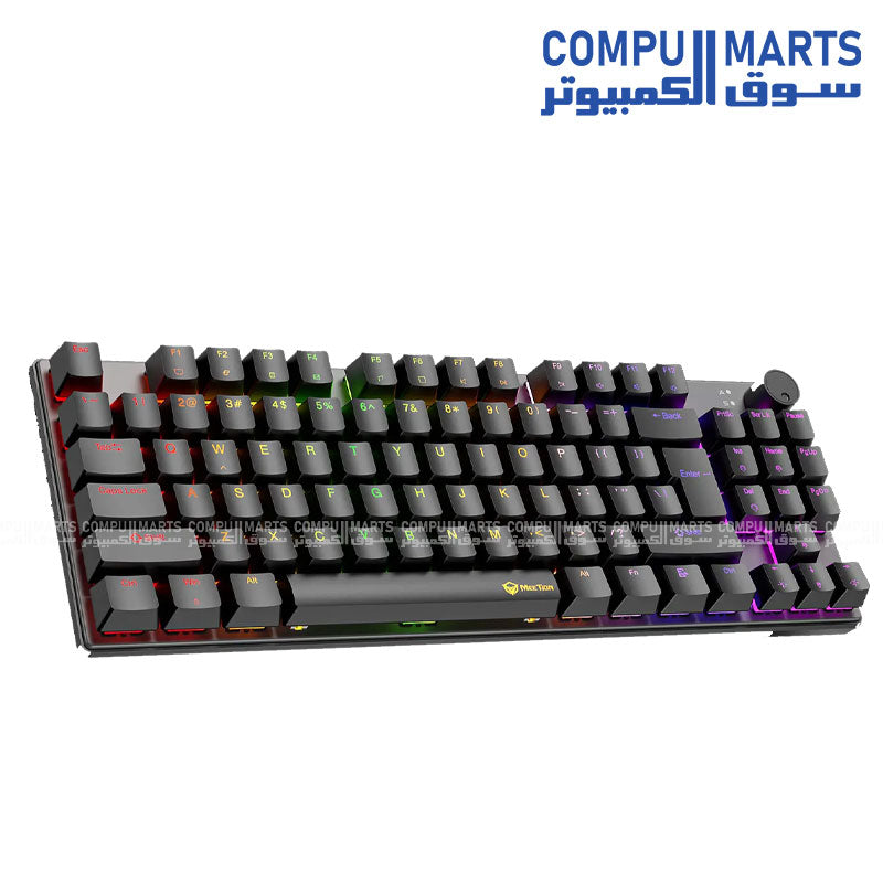 Meetion MK008 PRO RGB 80 percent TKL Hot Swappable Red Switch Arabic Wired Mechanical Keyboard black