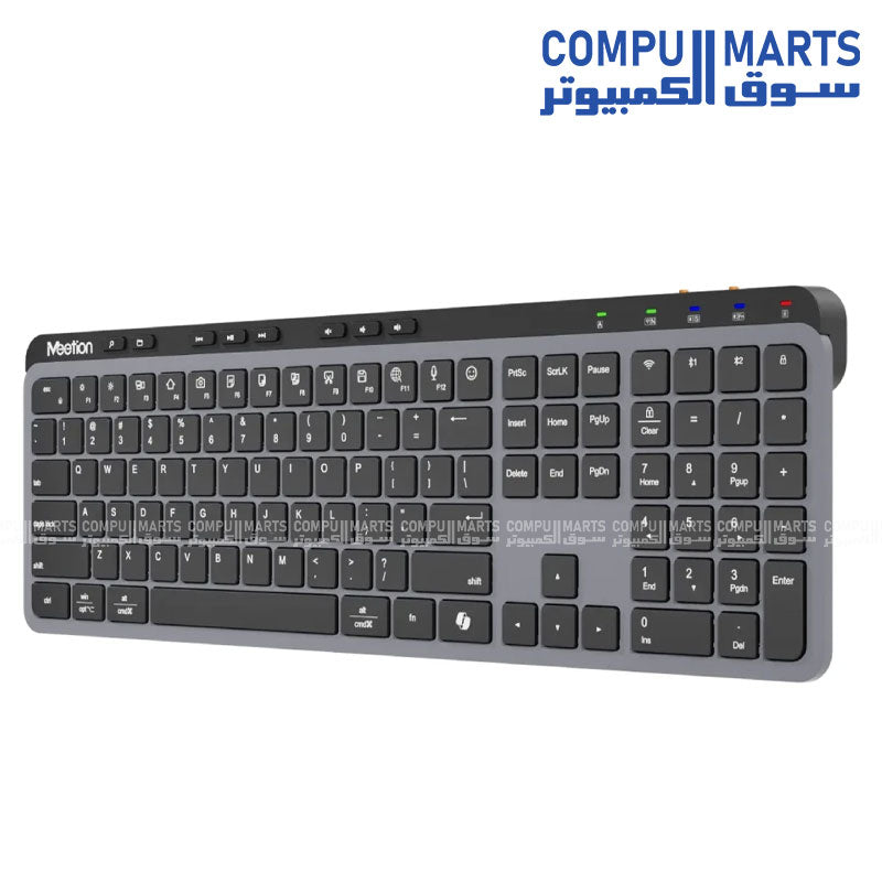 Meetion WK330 Arabic keyboard with 117 Keys, Arabic Printing, dual mode wireless and Bluetooth connectivity