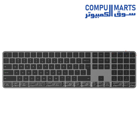 Meetion iKey K230 Wireless and Bluetooth Dual Mode Arabic Keyboard black rechargeable design