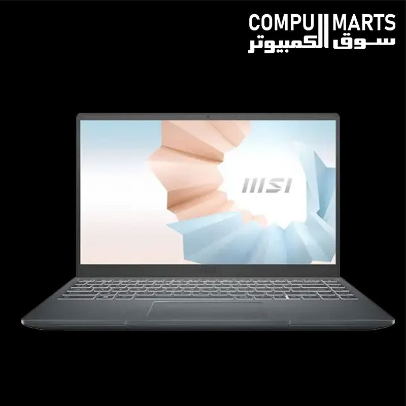 MSI Modern 14 B11M laptop featuring 512GB NVMe PCIe Gen4 SSD