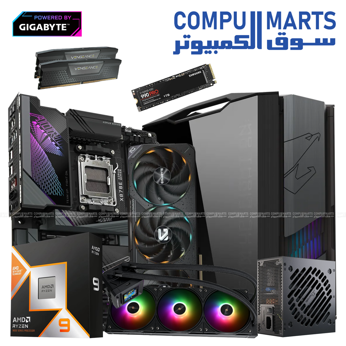 NOVA CORE V4 Gaming PC with AMD Ryzen 9 9900X3D, RTX 5070 Ti 16GB and 64GB DDR5 memory available at Compumarts