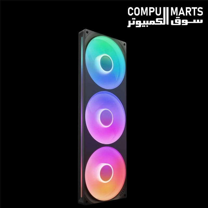 NZXT F420 RGB Core 420mm RGB PWM fan system with 3 fans and adjustable speeds up to 2000 RPM per fan