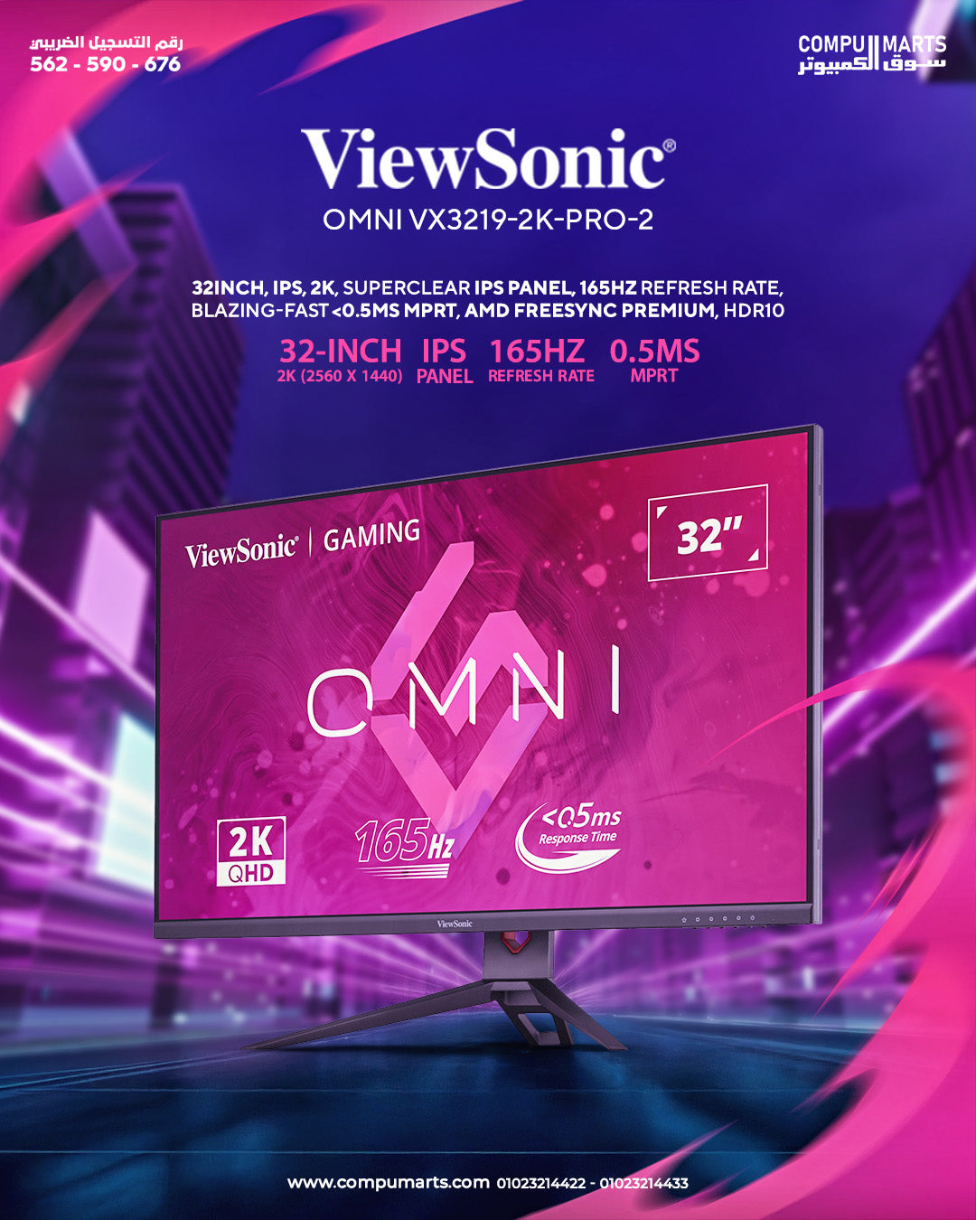 VX3219-2K-PRO-2-Monitor-ViewSonic-32 Inch-QHD-IPS-165Hz