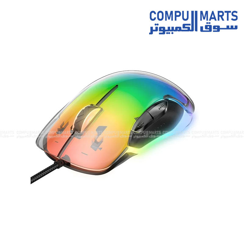 ONIKUMA CW925 RGB Backlit Wired Gaming Mouse – 12800 DPI – Lightweight Transparent