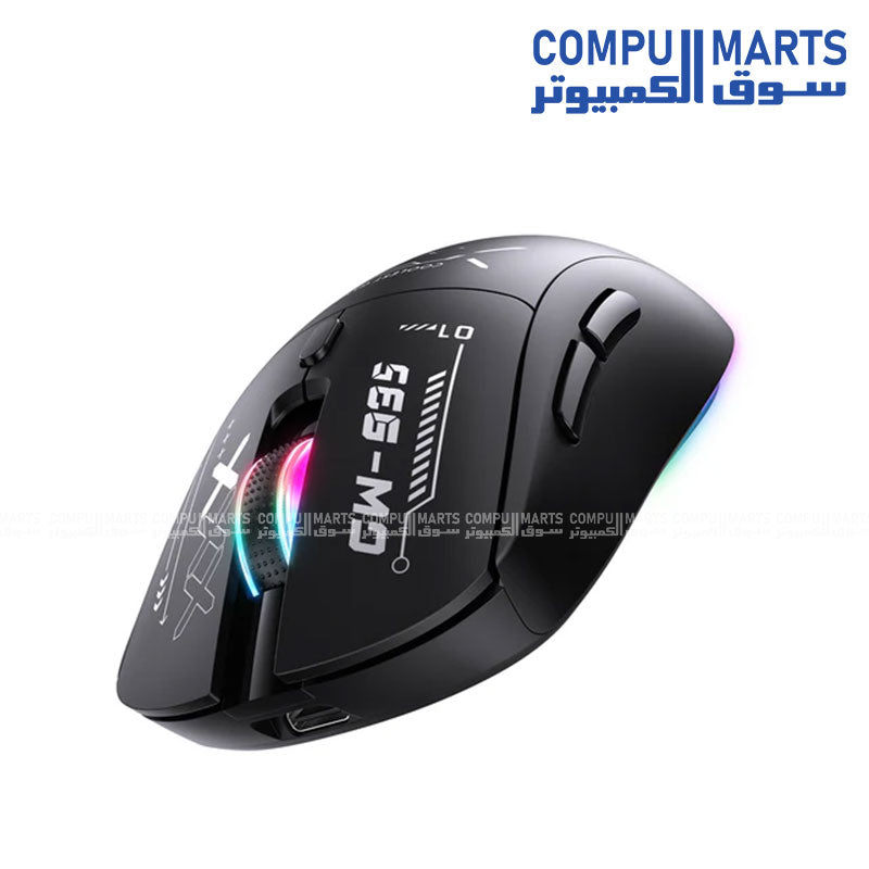 Ergonomic ONIKUMA CW935 2.4G Black mouse featuring triple-mode 2.4GHz wired and Bluetooth connection with 6 programmable buttons for users shopping in Egypt