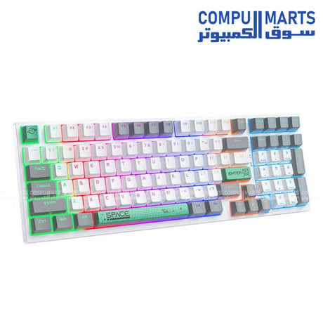 ONIKUMA G38 Three Color Wired Mechanical Keyboard 98 Keys RGB Backlit Black