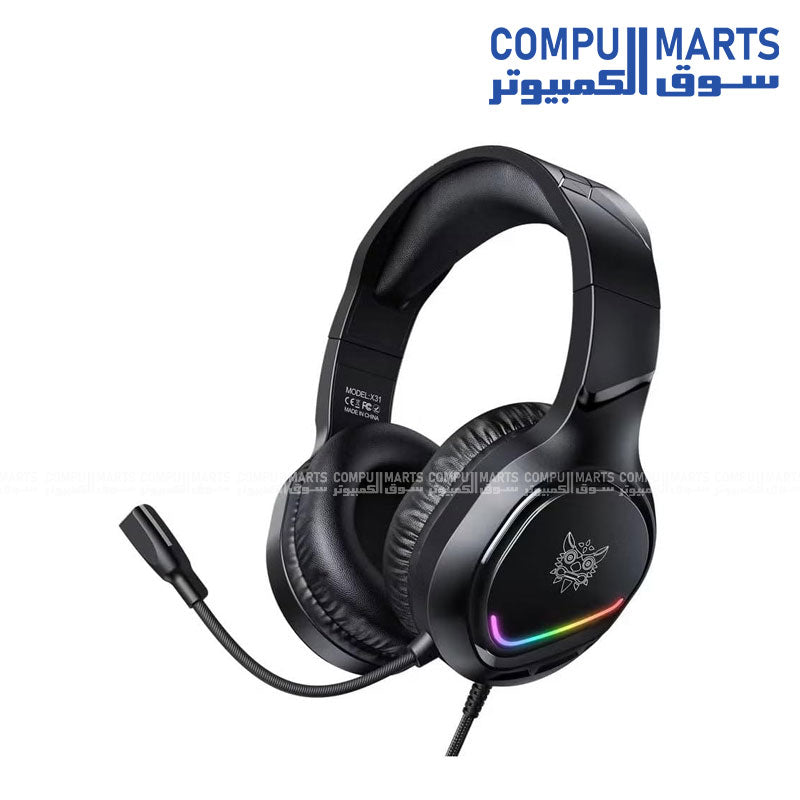 ONIKUMA -X31 RGB -Gaming Headset – Black – Stereo Surround Sound -HD Mic