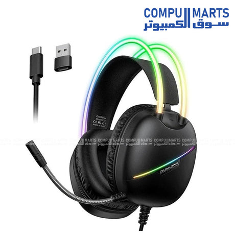 ONIKUMA -X33 -RGB -Esports -Gaming -Headset โ Black โ 2m Cable -Noise-Reduction -Mic