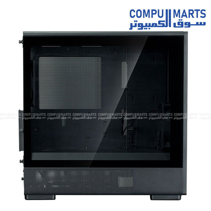 ZALMAN P10 NAMU Black mATX Case Tempered Glass USB-C Front View