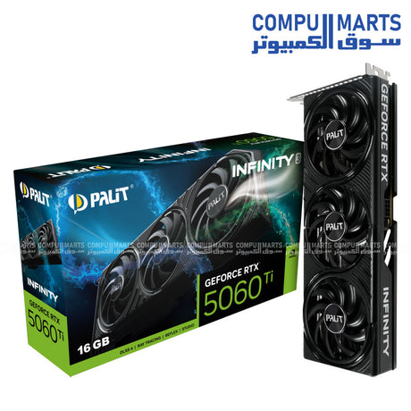 PALIT GeForce RTX 5060 Ti Infinity 3 16GB GDDR7 Graphics Card โ Dual-Slot Cooling โ PCIe 5.0 โ Blackwell Architecture
