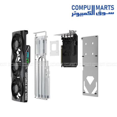 "PNY GeForce RTX 5060 8GB ARGB Overclocked Triple Fan DLSS 4 Graphics Card in Egypt"