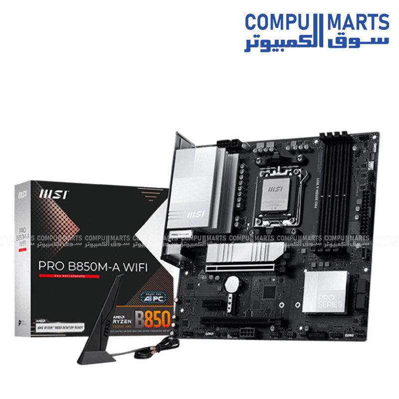 MSI PRO B850M-A WIFI AM5 DDR5 Wi-Fi 7 motherboard