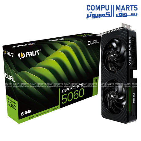 Palit GeForce RTX 5060 Dual 8GB GDDR7 Graphics Card โ Dual-Fan Cooling โ PCIe 5.0 โ RGB Lighting โ Blackwell Architecture