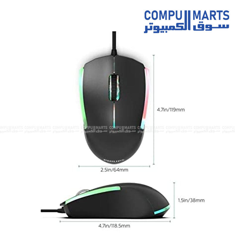 Philips G314 USB Wired Business and Gaming Mouse with LED Light – Ergonomic and Stylish