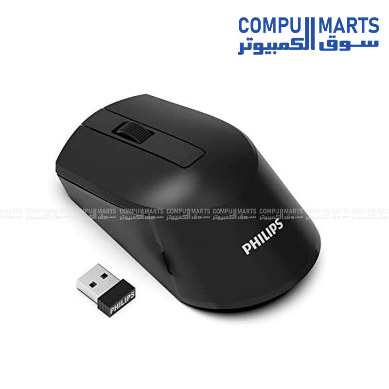Philips Wireless Mouse M374 in Black – Ergonomic Design, Reliable Connectivity