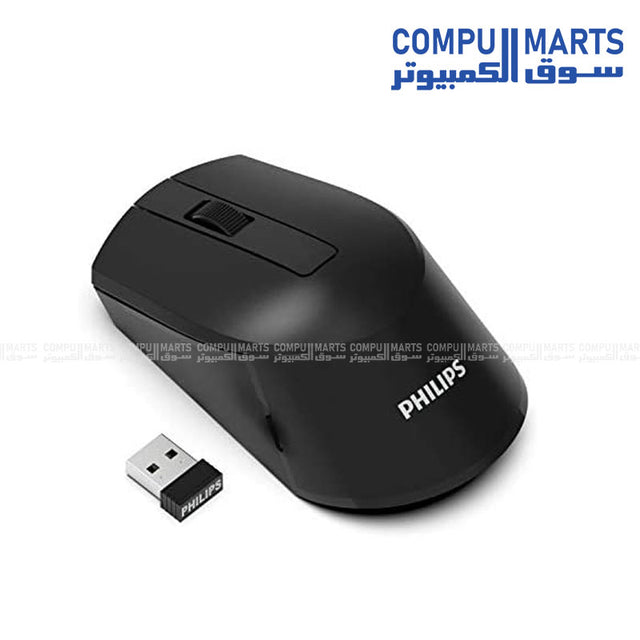 Philips Wireless Mouse M374 in Black – Ergonomic Design, Reliable Connectivity