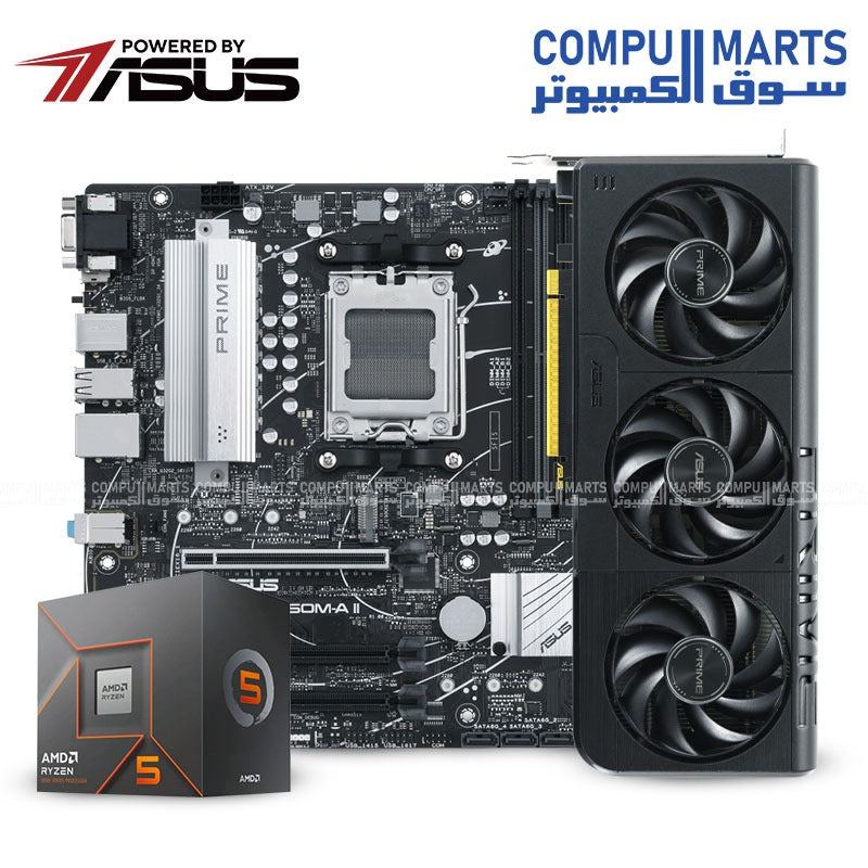 Powered by ASUS – Performance Bundle – Ryzen 5 8400F – RTX 5050 – ASUS PRIME B650M-A II – Gaming PC Build Egypt
