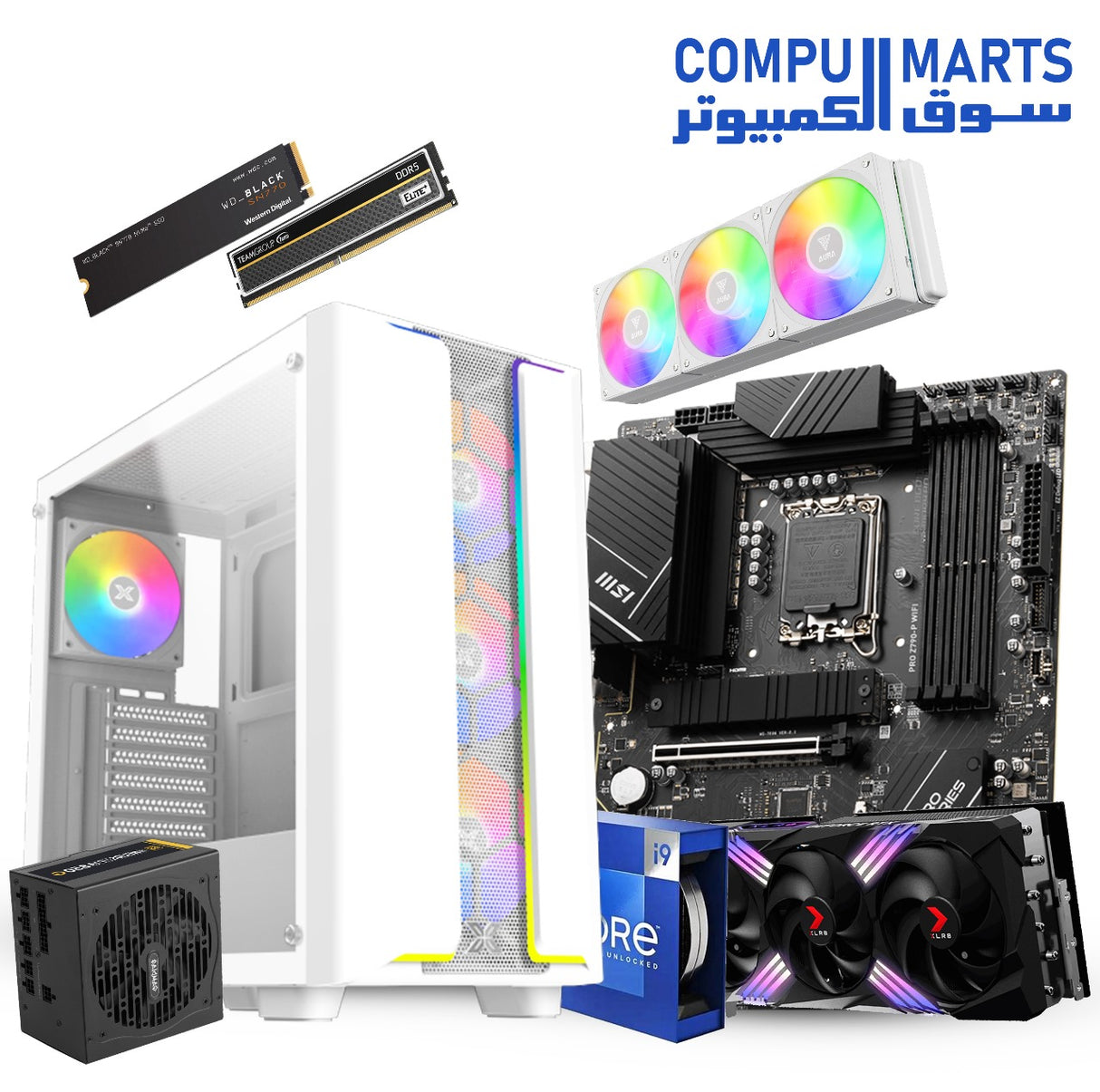i9-14900KF, MSI PRO Z790-P WIFI, 32GB DDR5 6000MHz RAM, 1TB Gen4 NVMe SSD, 360mm ARGB Liquid Cooling, 850W Gold Power Supply – Premium Gaming PC Egypt
