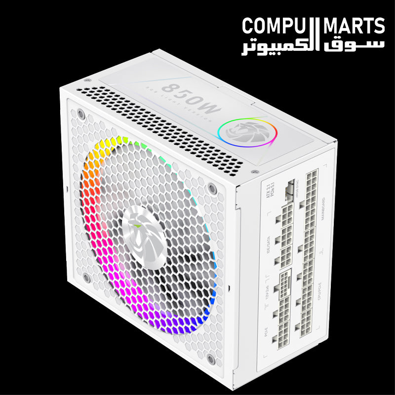 GameMax RGB PRO 850G PSU with 5V 3-pin ARGB motherboard synchronization
