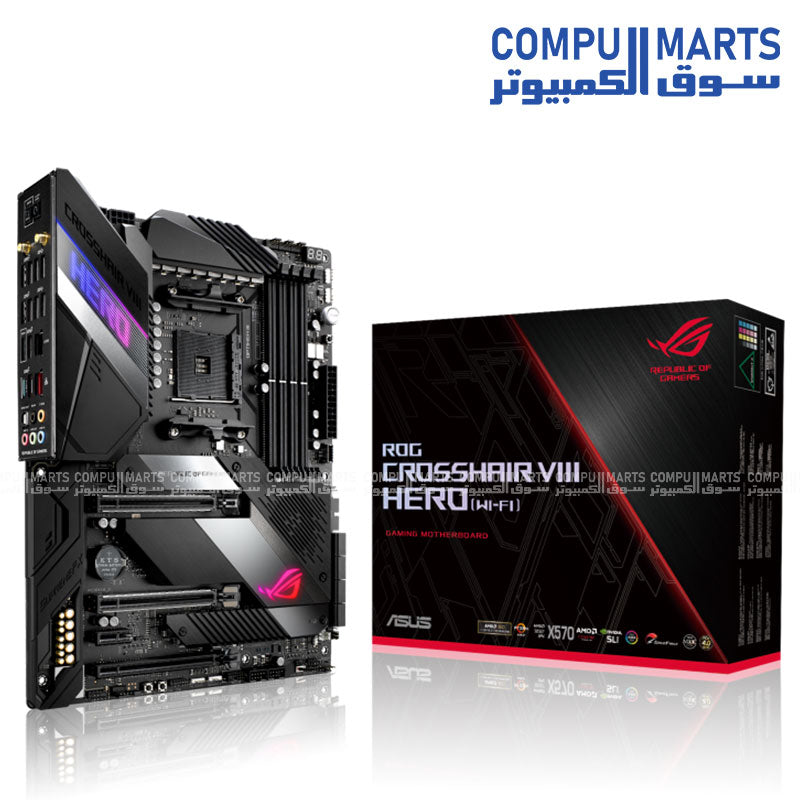 ASUS ROG Crosshair VIII Hero Wi-Fi X570 AM4 ATX Gaming Motherboard with PCIe 4.0 and Aura Sync RGB – Egypt