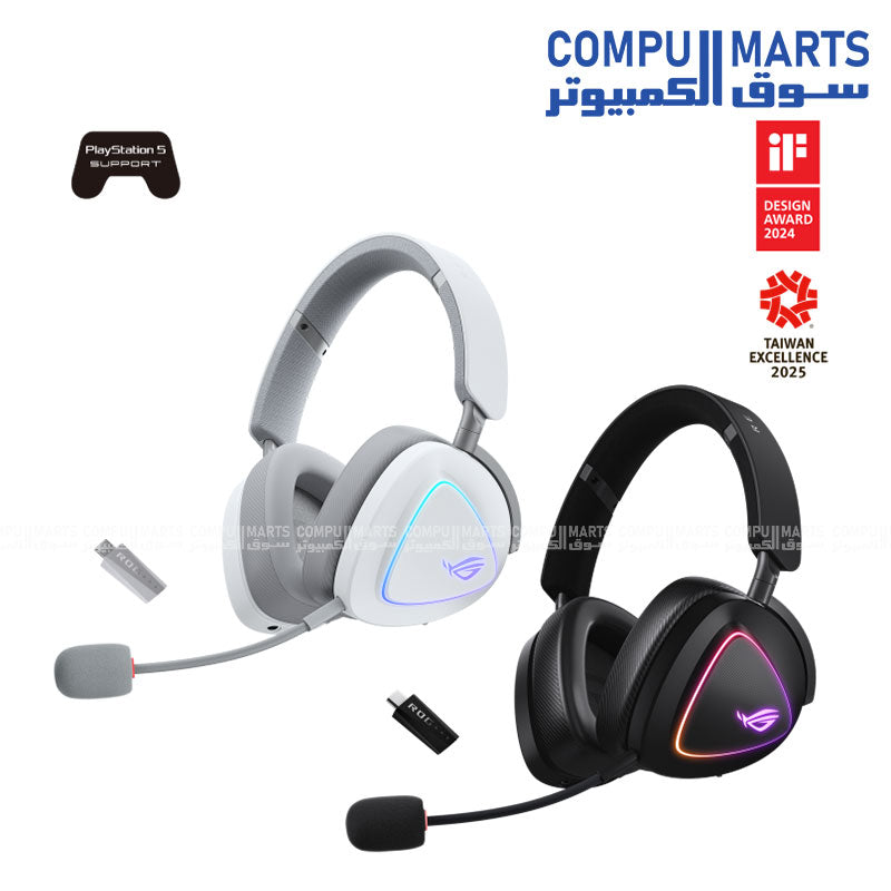 Delta II – Wireless Headset – ASUS – ROG 2.4GHz Bluetooth 3.5mm gaming headset with 50mm drivers