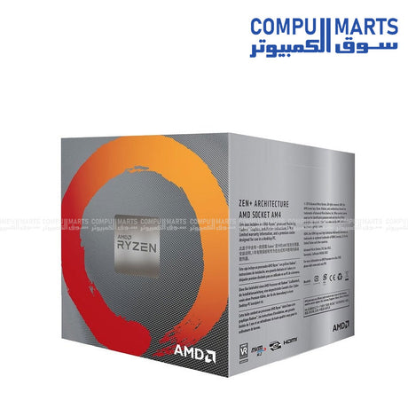 AMD Ryzen 5 3400G processor with 4 cores, 8 threads, 3.7GHz base clock, 4MB cache, 65W TDP, integrated Radeon RX Vega 11 graphics, boxed version