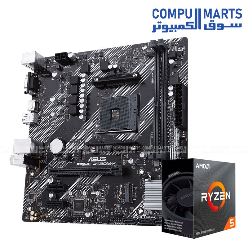 RYZEN 5 4500 BOX + ASUS PRIME A520M-K AMD AM4