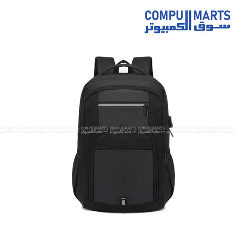 Rahala RAL2215 Laptop Backpack 15.6-inch with USB Charging Port, Water-Resistant, Black – Egypt