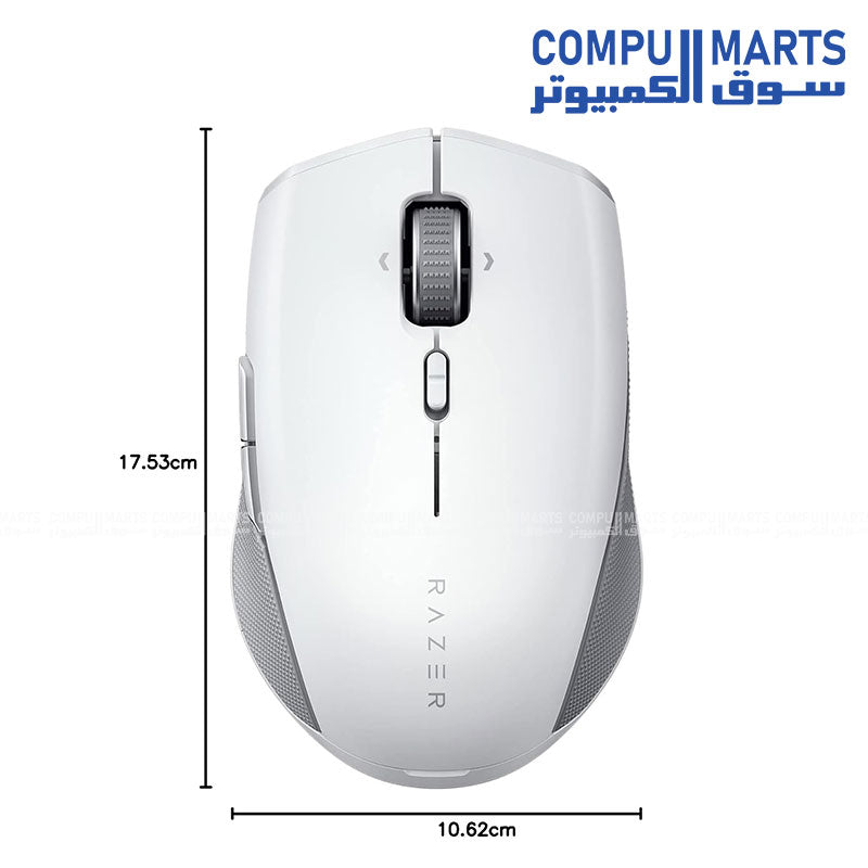 Compact Razer Pro Click Mini portable wireless mouse featuring optical movement detection and silent tactile clicks