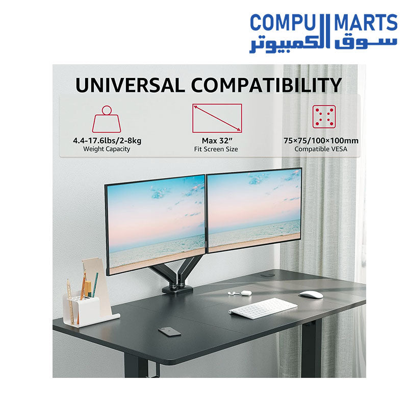 GMK915-Redragon-Dual-Monitor-Mount-Stand