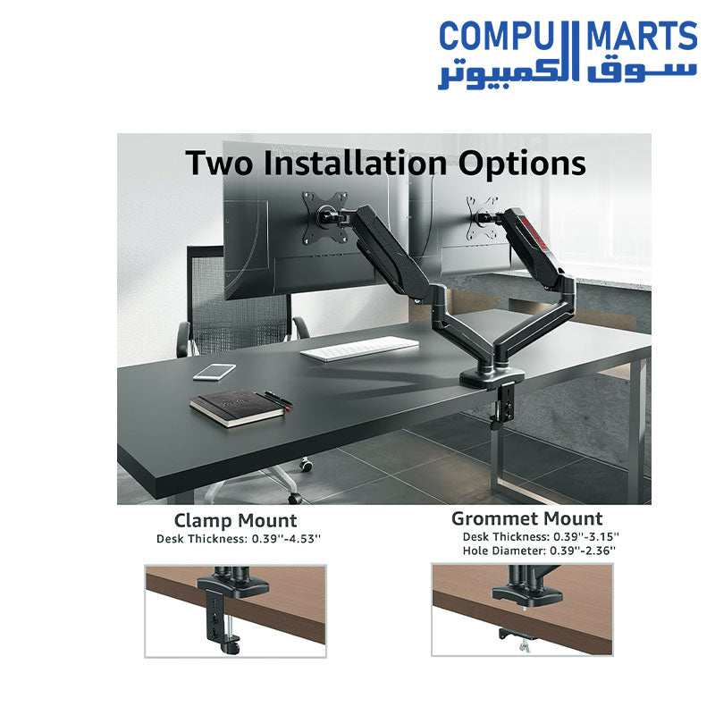 GMK915-Redragon-Dual-Monitor-Mount-Stand