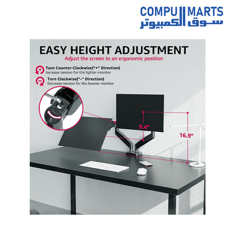 GMK915-Redragon-Dual-Monitor-Mount-Stand