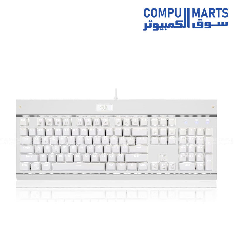 Redragon KG010 Full Size Mechanical Gaming Keyboard Black with Brown Switches and White LED Backlighting