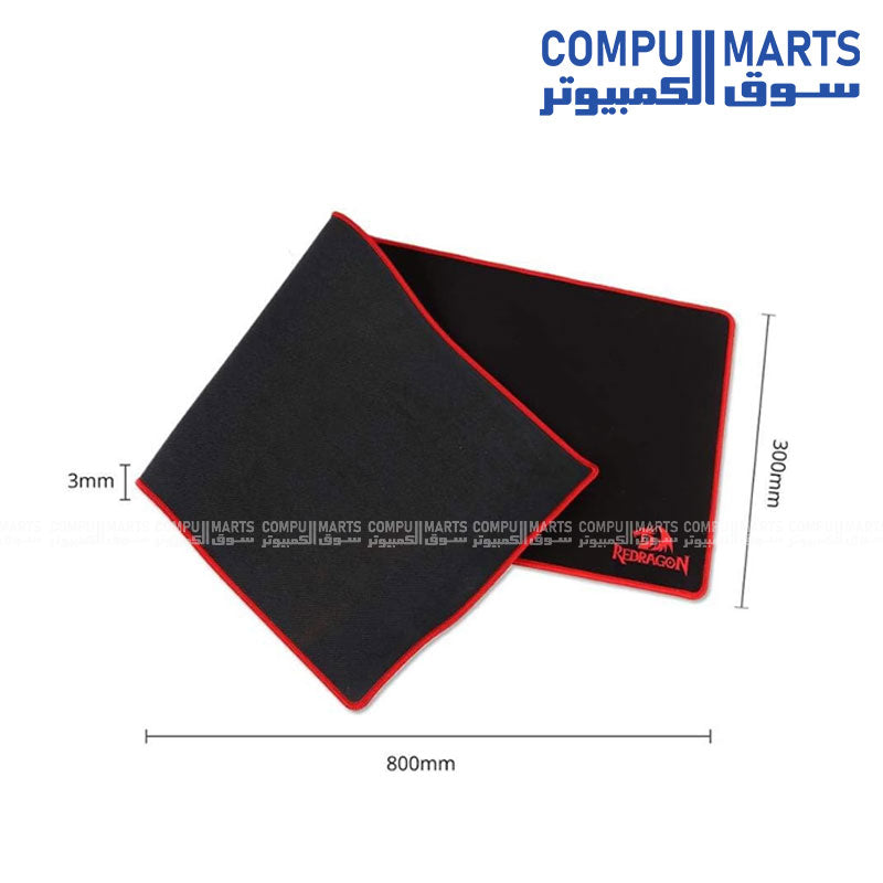Redragon P003 Suzaku extended gaming mouse pad black red