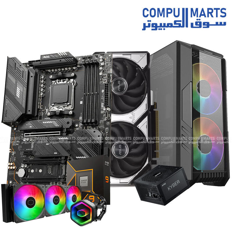 جهاز كمبيوتر للألعاب فائق الأداء بمعالج Ryzen 9 9950X | بطاقة رسومات RTX 5060 Ti بسعة 16 جيجابايت | ذاكرة وصول عشوائي DDR5 بسعة 64 جيجابايت