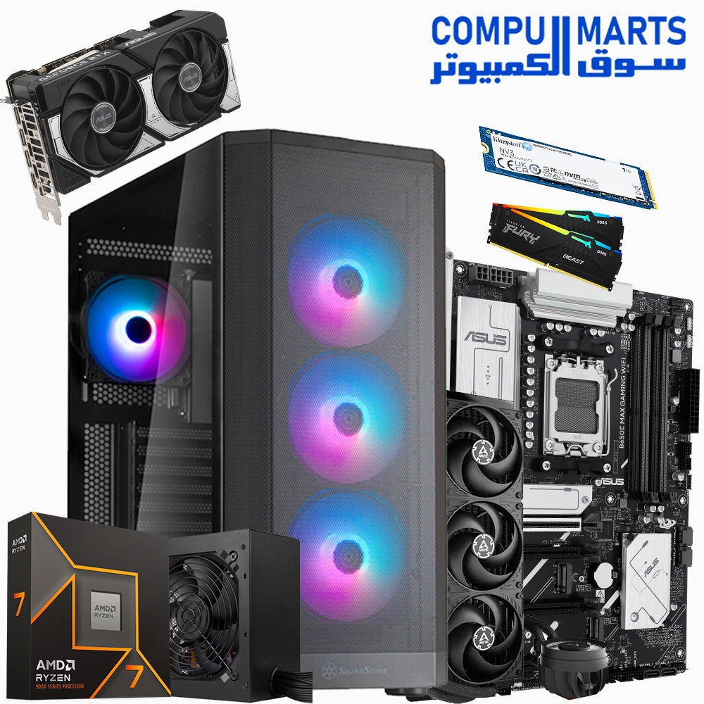Ryzen 7 9700X Gaming PC – RTX 5060 Ti 16GB, 32GB DDR5, 1TB NVMe, Liquid Freezer III 360, 750W Bronze