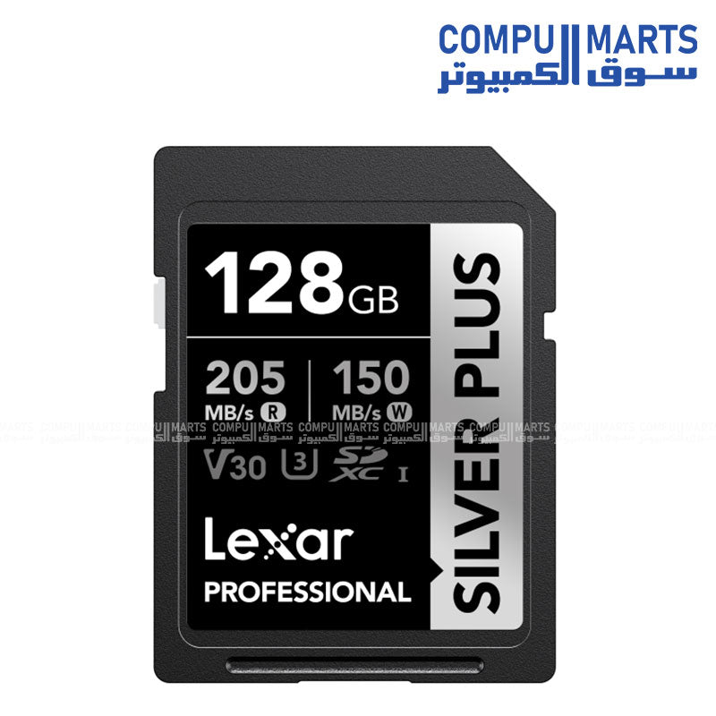 Pro Silver SDXC 64GB – Memory Card – Lexar – 205MB/s Read – 150MB/s Write – UHS-I – U3 – V30 – Full HD / 4K