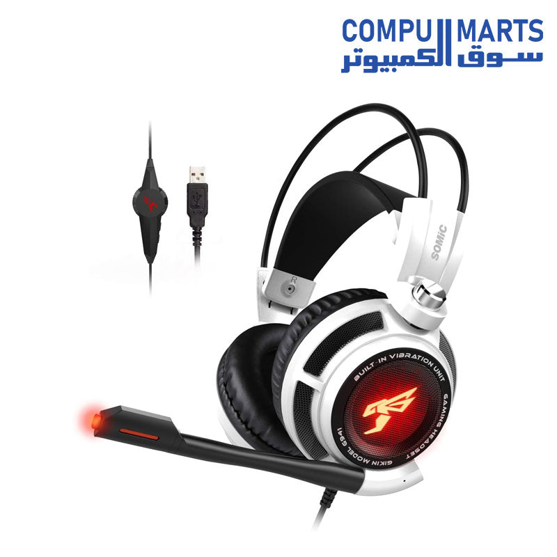SOMIC G941 Gaming Headset 7.1 Virtual Surround Sound with Omnidirectional Mic & Volume Control | LED, USB