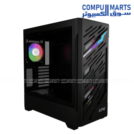 XPG Starker Air BTF Mid Tower PC Case โ Tempered Glass, 4ร120mm ARGB Fans, USB-C, E-ATX Support โ Black/White โ Egypt